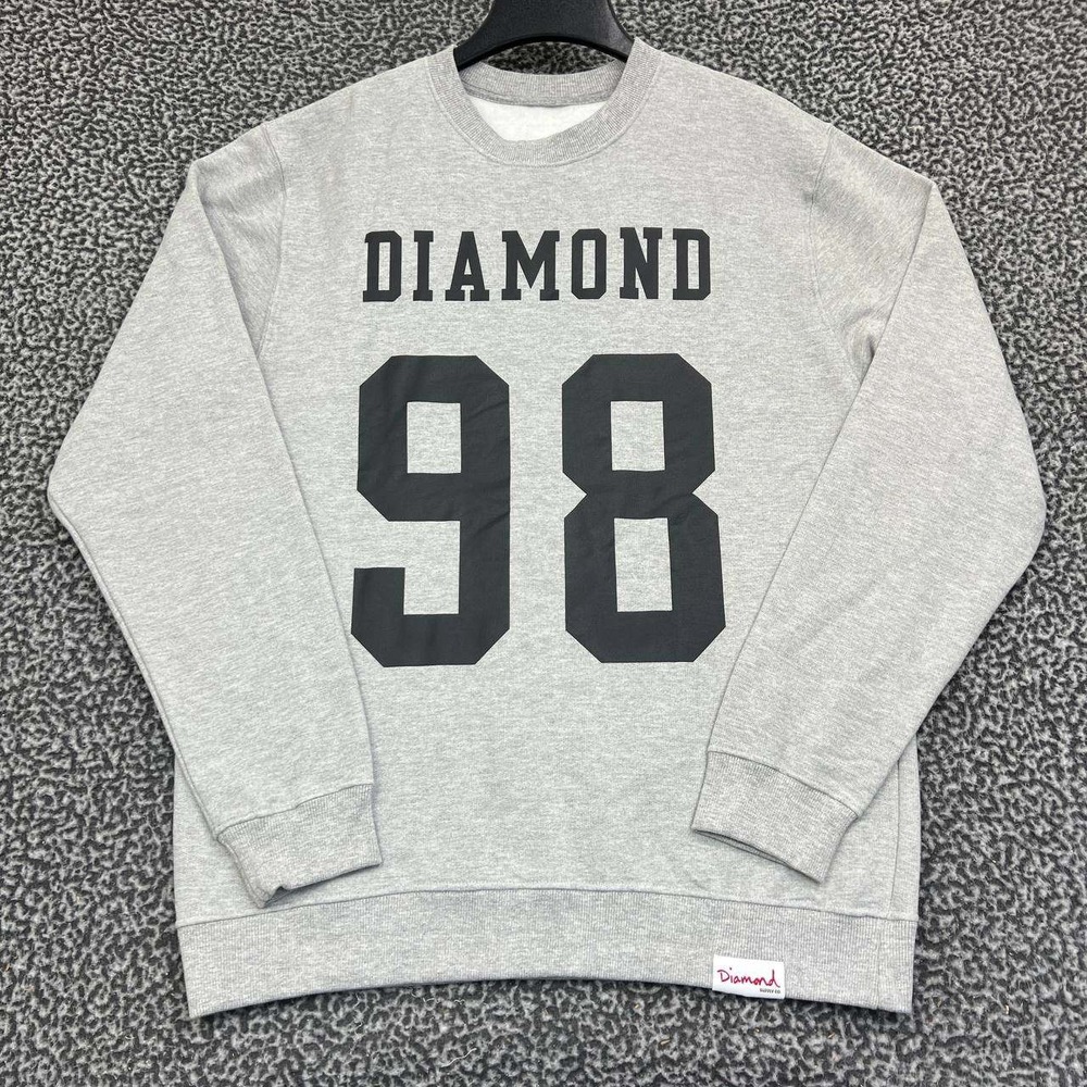 Diamond Supply Co. Sweatshirt Men Large Gray Pullover Long Sleeve Crew Neck L